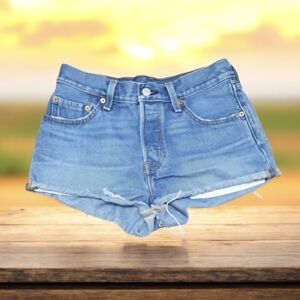​Levi's 501 Original High Rise Button Fly Denim Jean Shorts Size 25 (W25) Blue